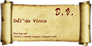 Dóda Vince névjegykártya